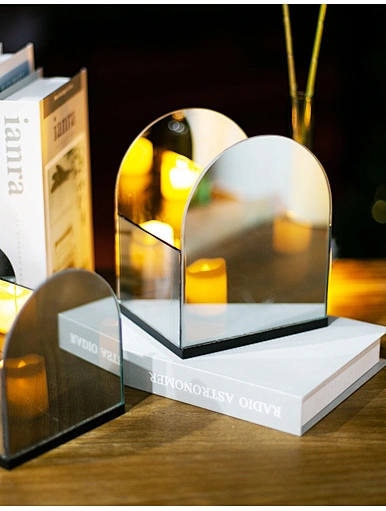 glass mirror candle holder